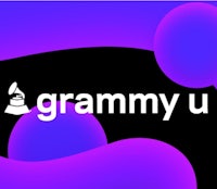 the grammy u logo on a purple background