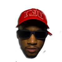 a man wearing a red hat and sunglasses