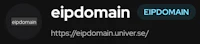 a black background with the words eipdomin and eipdomin universe