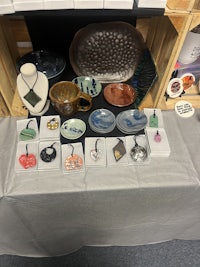 a table with a lot of different items on it