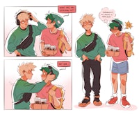a comic strip showing two people talking to each other