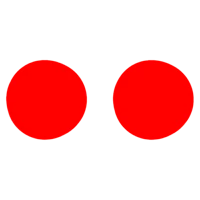 two red circles on a black background