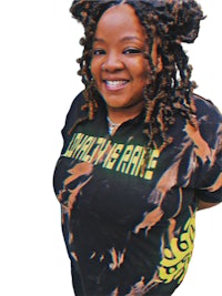 a woman with dreadlocks