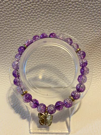 purple amethyst beaded bracelet