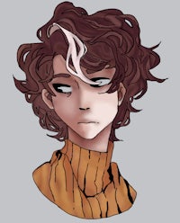 a drawing of a man with curly hair