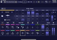 the interface of a music synthesizer on an ipad