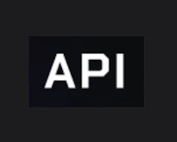 the logo for api on a black background