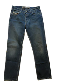 a pair of blue jeans on a black background