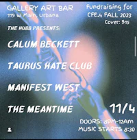 a poster for the gallery art bar