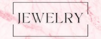 a pink marble background with the word jewelry