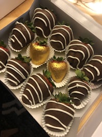 chocolate covered strawberries in a box