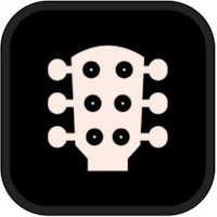 a black and white icon of an acoustic guitar