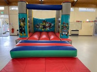 a bounce castle in a large room