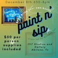 a poster for a paint n sip event