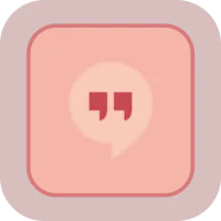 a pink square with a speech bubble icon
