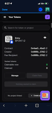 a screenshot of a mobile app with a qr code on the screen