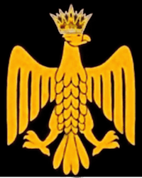 a golden eagle with a crown on it