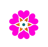 a pink flower on a black background