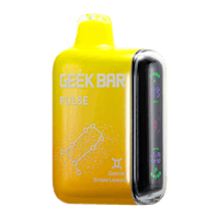 a yellow bottle with the words geek bar pulse on it