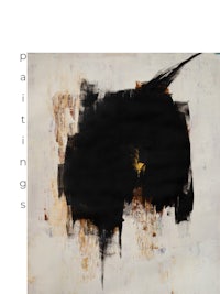 a black and white painting with a black background
