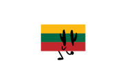 the flag of lithuania with a cactus on it