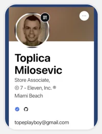 a sticker with the name of topica milojevic
