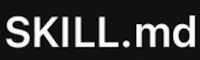 skill md logo on a black background