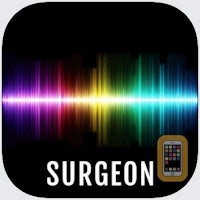 a colorful icon with the word surgery on it