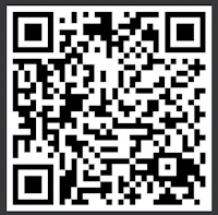 a black and white qr code on a black background
