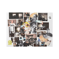 a collage of photos and pictures on a white background