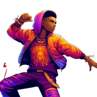 a man in a hoodie with a fist in his hand