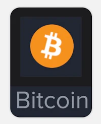 the bitcoin logo on a black and orange sticker