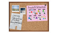 practice schedule bulletin board