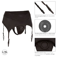 a picture of a black undergarment with straps