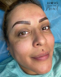 a woman's face with brows and eyebrows
