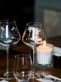 a candle on a table