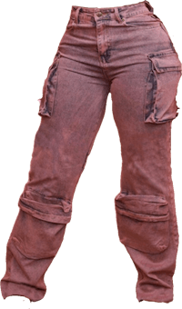 a woman wearing pink cargo pants