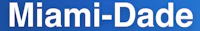 the miami dade logo on a blue background