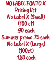 no label fonto x pricing list