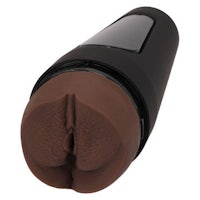 a black sex toy on a white background