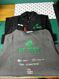 two t - shirts with the words rt trees on them