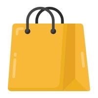 a yellow shopping bag on a white background
