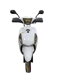 a white scooter is shown against a black background