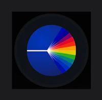 a rainbow color wheel on a black background