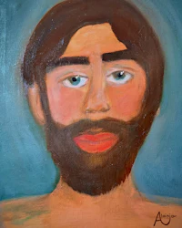 a painting of a man with a beard