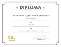 a diploma certificate with the word diploma on it