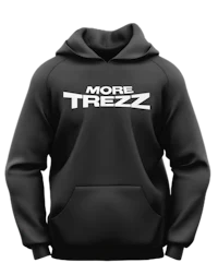 a black hoodie with the word more trezz on it