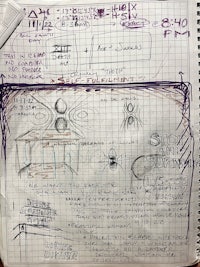 a notebook with a lot of writing on it