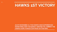 hawks 1st victory poster
