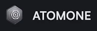 a logo with the word atomone on it